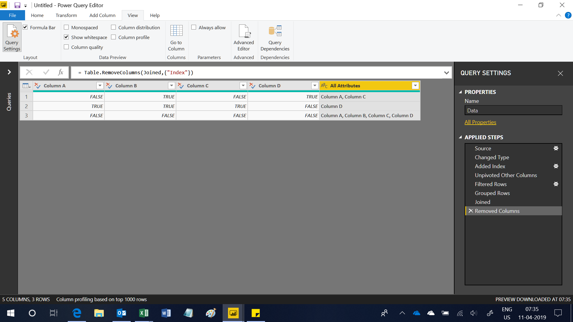 Output Columns False Values - Microsoft Fabric Community