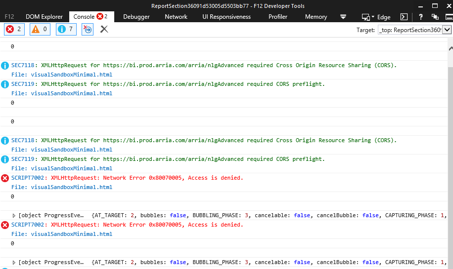 Power BI API error