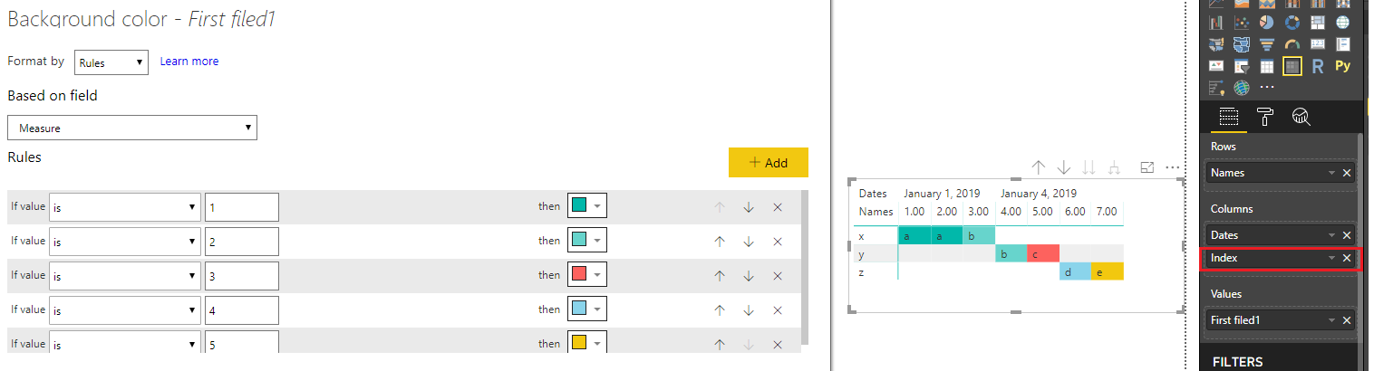 Solved: Color Coding based on a dimension in a matrix - Microsoft ...