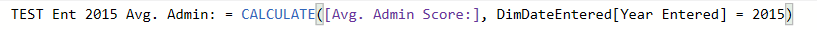 "Test Ent 2015 Avg. Admin" formula