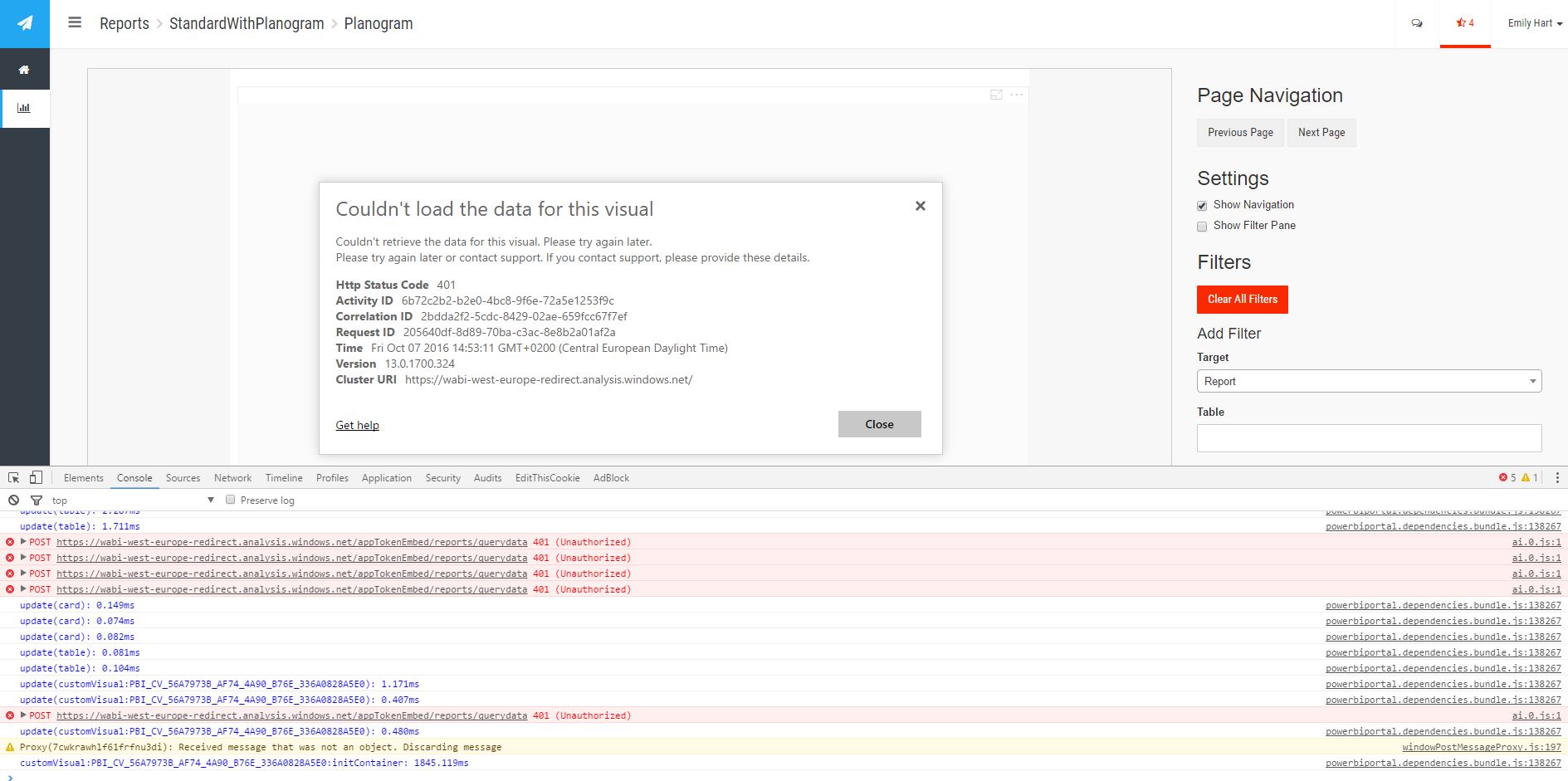 Power BI embedded is not working when a custom vis... - Microsoft ...