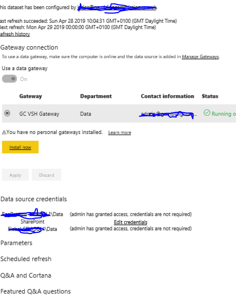 Gateway settings for Unmerged tables