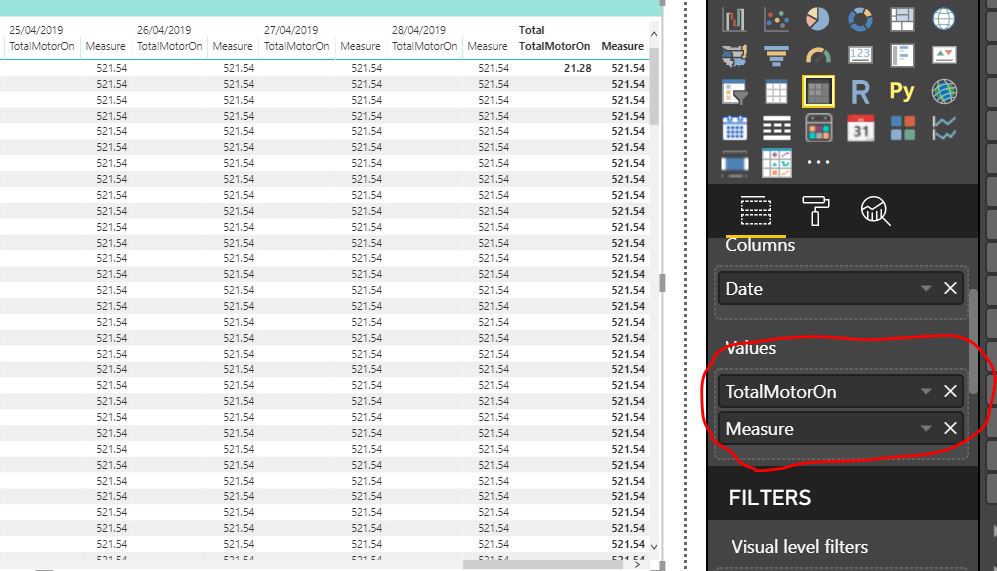 Matrix table to show value on Column and period - Microsoft Fabric ...