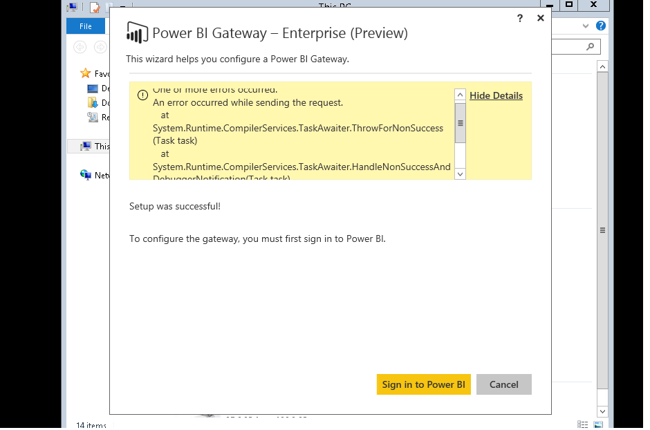 Power BI cloud-Unable to connect - Microsoft Fabric Community