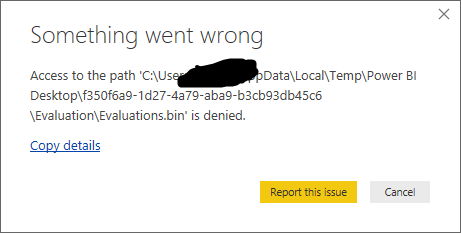Unexpected Error when launching Power BI Desktop(A... - Microsoft ...