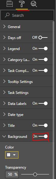 Solved: Background color in gantt color - Microsoft Fabric Community