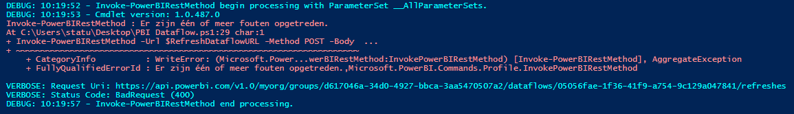 Reload dataflow from powershell script - Microsoft Fabric Community