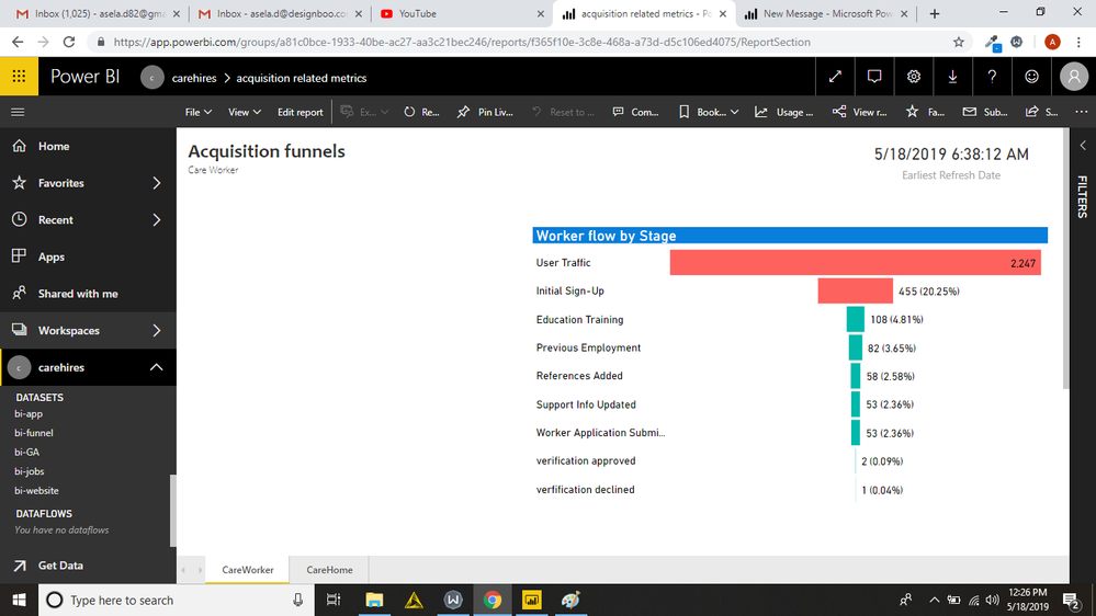 once published and when I did a manual refresh