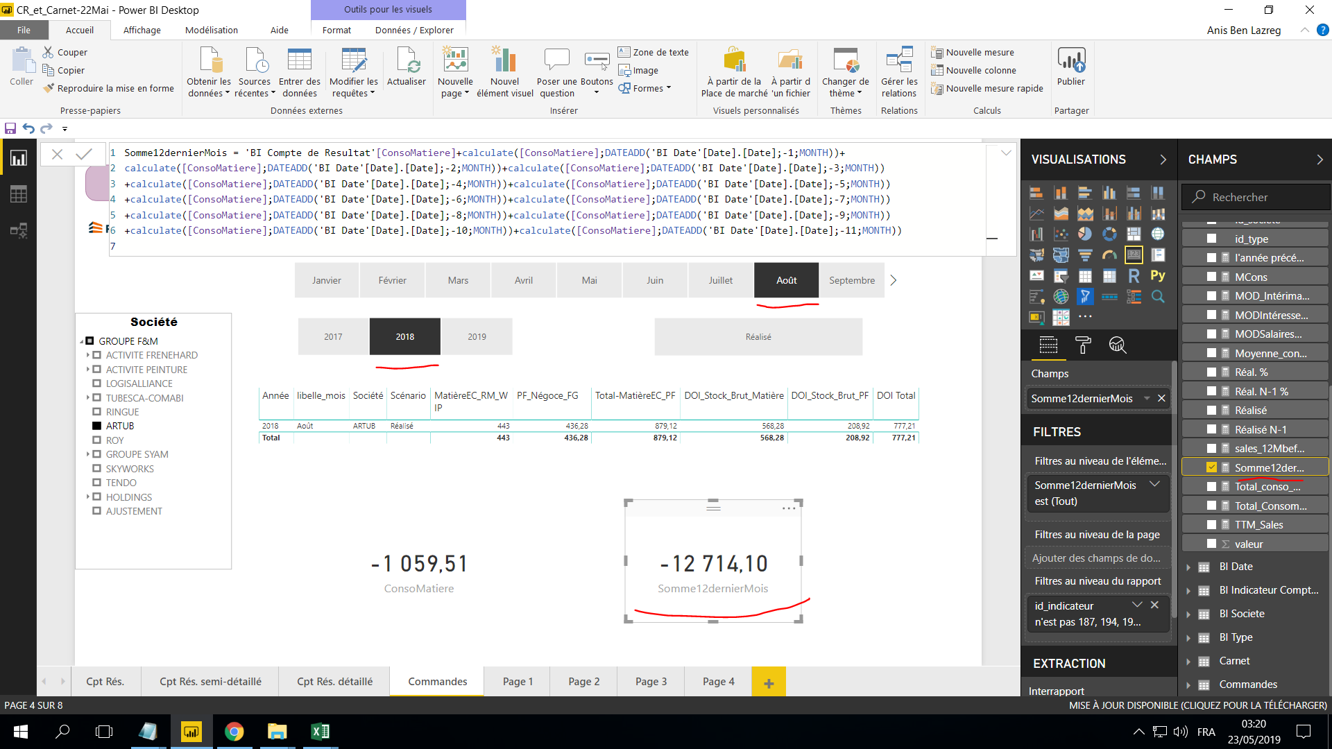 Sum of last 12 months in selection the Month and t... - Microsoft ...