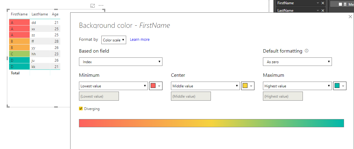 Solved: Set conditional formatting between fields - Microsoft Fabric ...