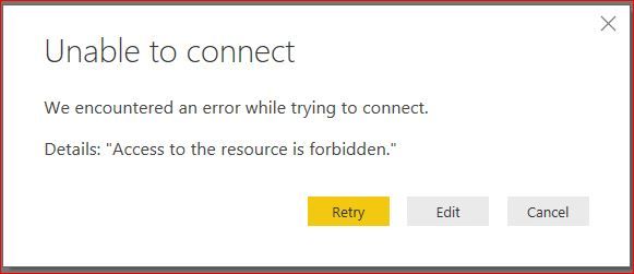 Solved: Sharepoint Folder to Power Bi - Access to the reso... - Microsoft  Fabric Community