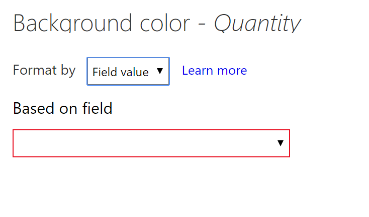 Solved: conditional formatting by field not available for ...