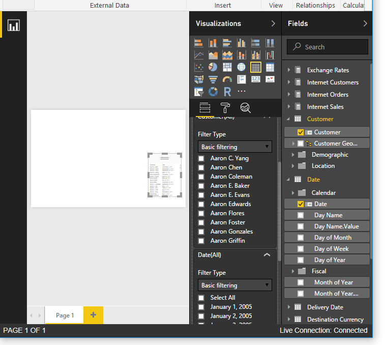 Unable to filter a field in Visual Level Filter Se... - Microsoft ...