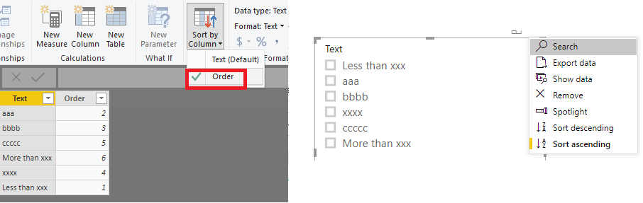 Solved: Re-ordering Slicer Text values - Microsoft Fabric Community