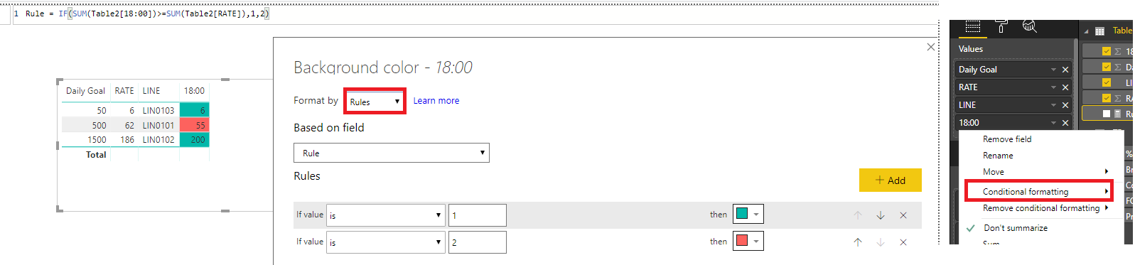 Solved: Conditional formatting based on different values - Microsoft ...