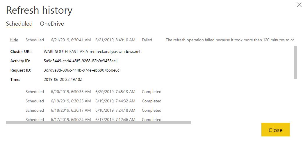 Solved: Refresh more than 120 minutes - Failed - Microsoft Fabric Community
