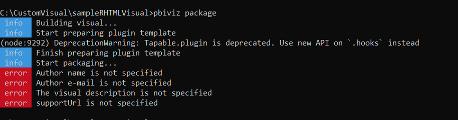 Solved: Custom Visual - pbiviz package error - Microsoft Fabric Community