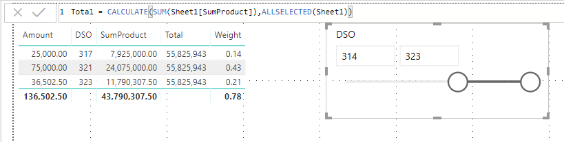 Divide a value by the filtered total of a column - Microsoft Fabric ...