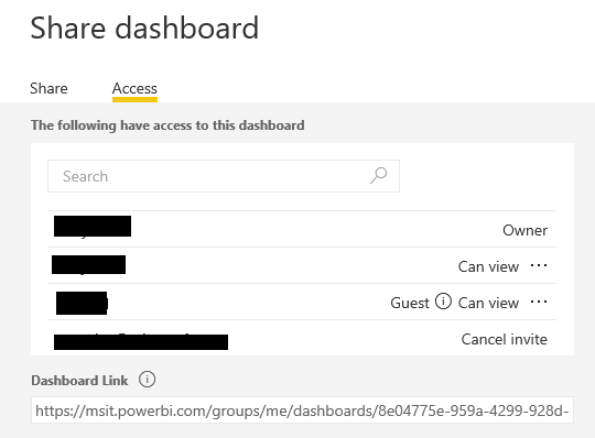 Sharing dashboard - Microsoft Fabric Community