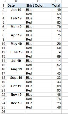 Excel file to import