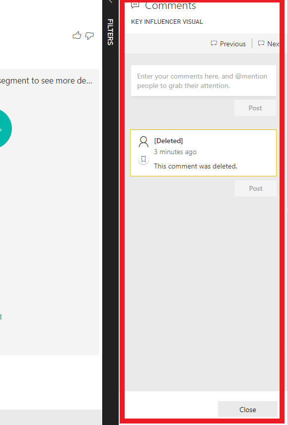 How it would appear on Power BI Server near a report/ dashboard