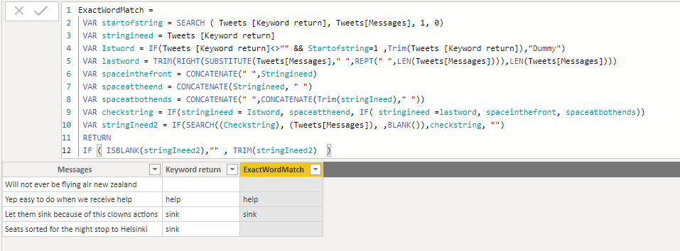 Return exact word from text string - Microsoft Fabric Community