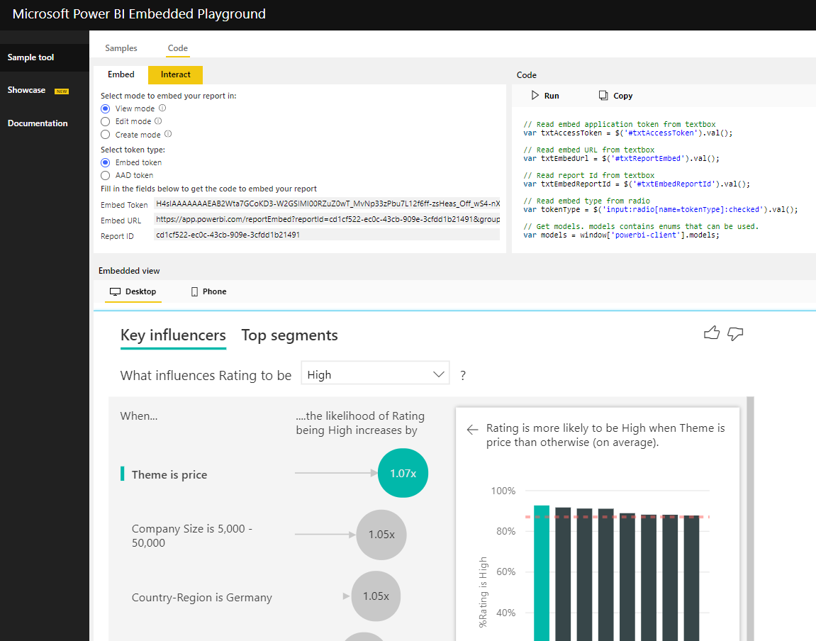 500 Error Embedded Javascript Key Influencer - Microsoft Fabric Community