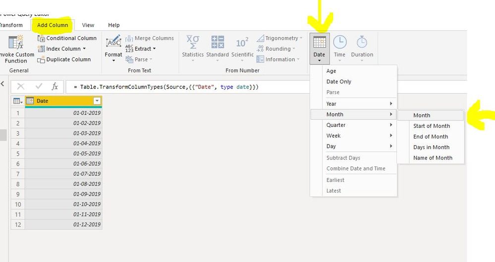 this is how to generated MontName and MonthNumber calculated column by using my Date column