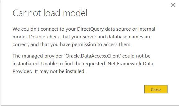 Oracle - Cannot Load Model