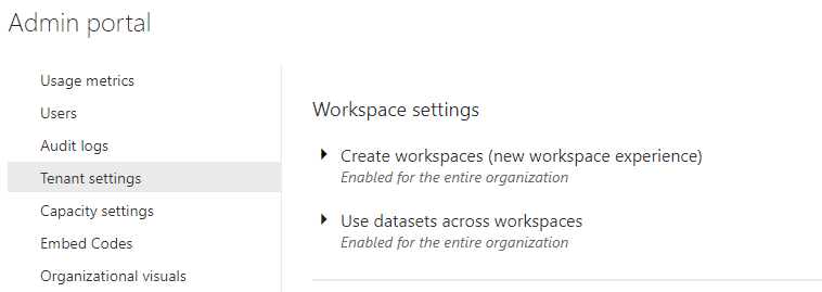Create workspace admin portal