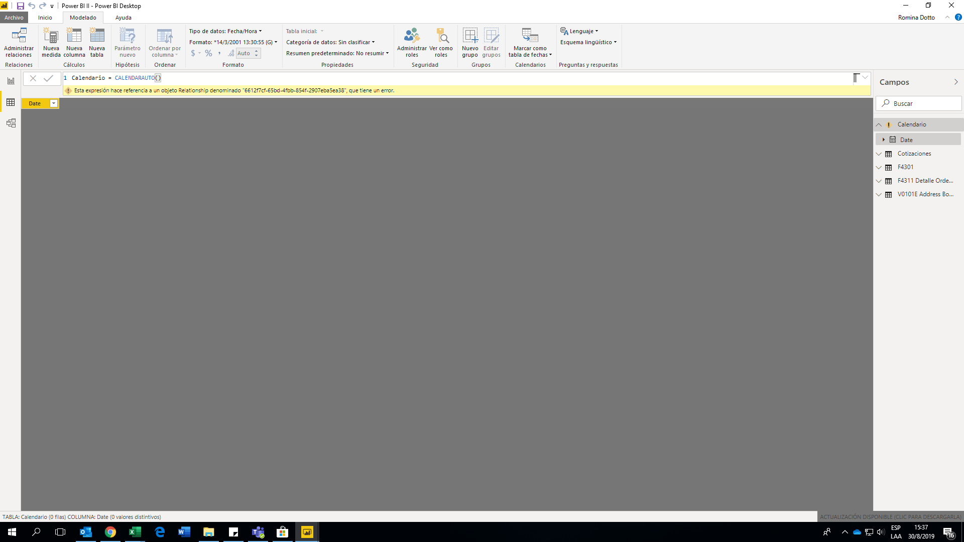 CalendarAuto error after recent Update - Microsoft Fabric Community