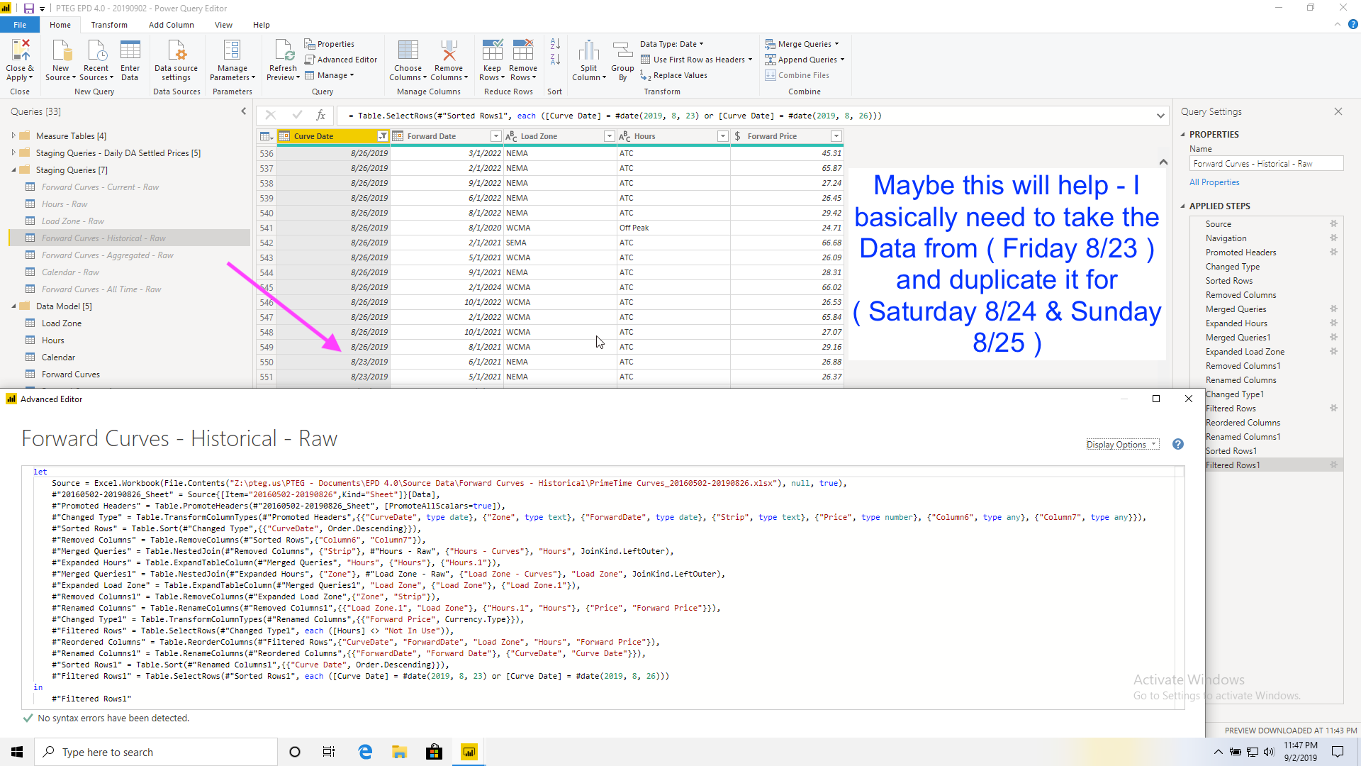 Need to fill missing weekend values - Microsoft Fabric Community