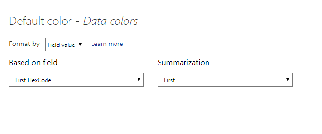 Setting the Data Colors > Default Color to the Hexcode