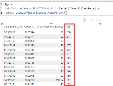 Solved: Help creating Invoice age in days - Microsoft Fabric Community