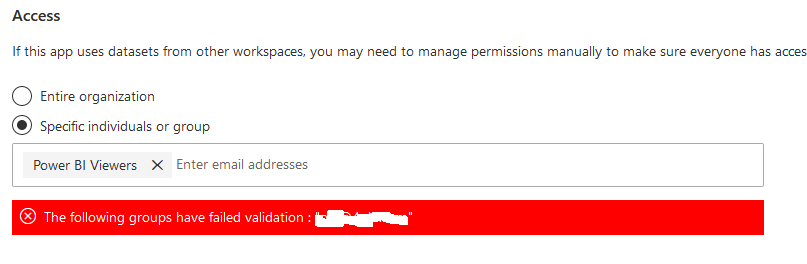 Solved: The following groups have failed validation - Microsoft Fabric ...