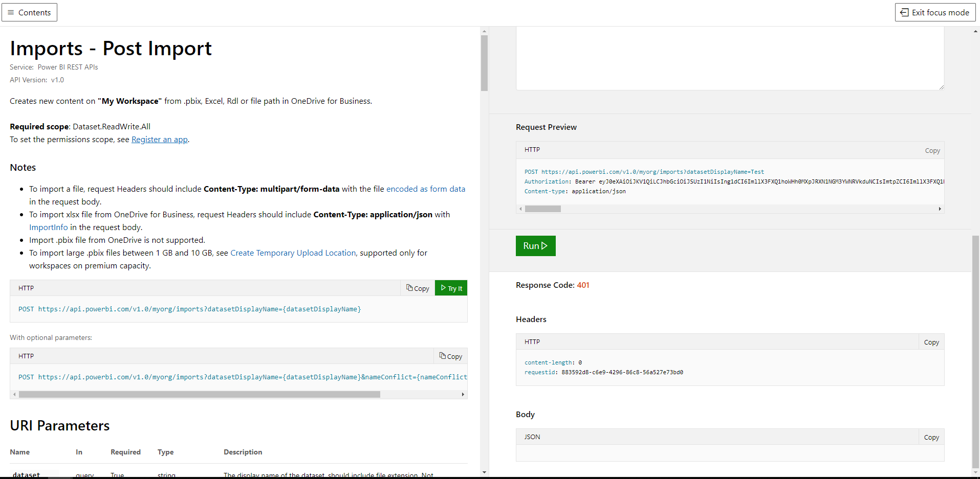Error 401 only while uploading pbix files using re... - Microsoft ...