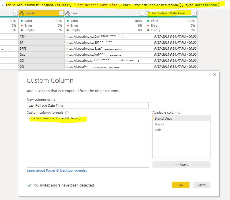 How to add the Last Date Time refresh with two sim... - Microsoft ...