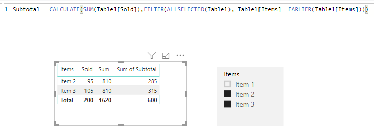 Creating dynamic sum subtotal in column function - Microsoft Fabric ...