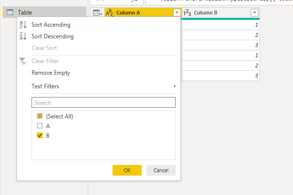 Solved: Filter a column depending on value in another colu ...