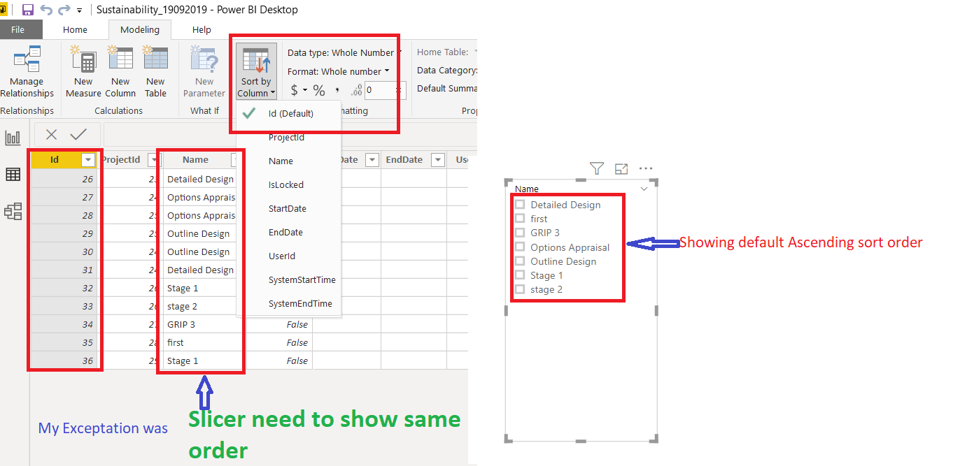 Power BI slicer sort order issue - Microsoft Fabric Community