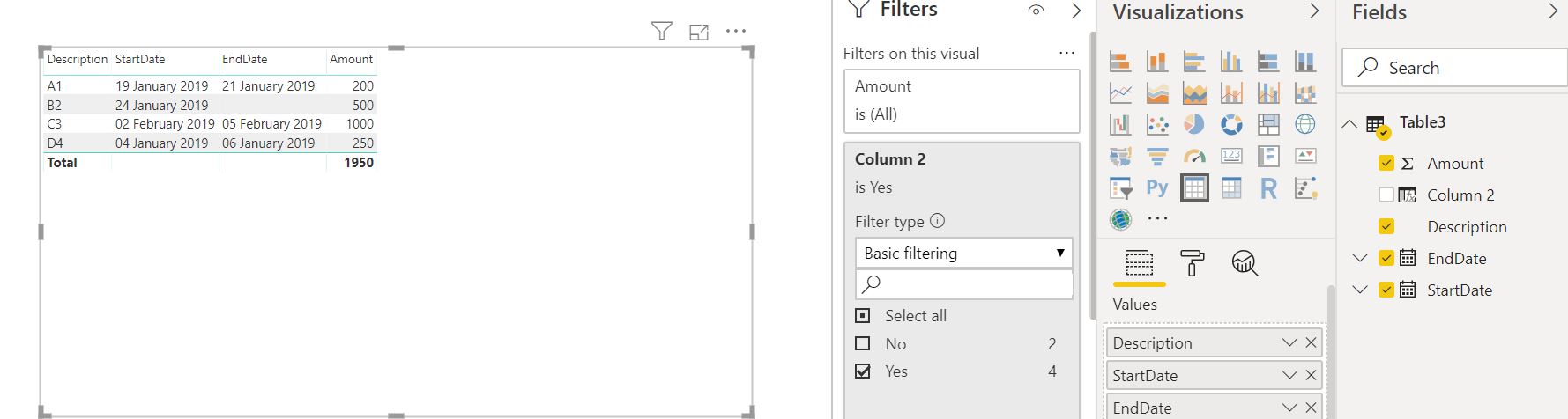 How to remove duplicates in table chart - Microsoft Fabric Community