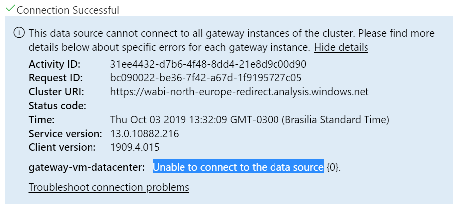 Unable to connect to the data source - Microsoft Fabric Community