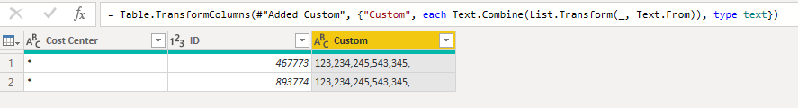 Solved: Column values into one single row value - Microsoft Fabric ...