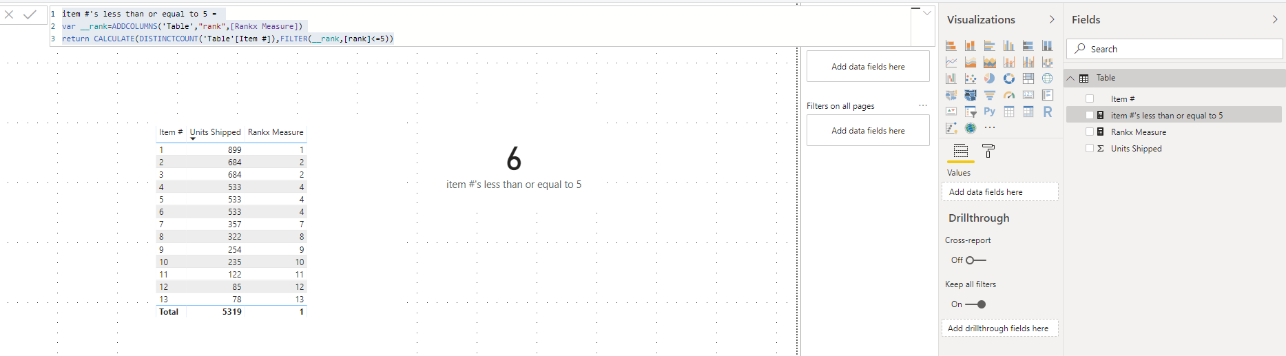 Solved: Count Distinct Items Ranked Less than 5 - Microsoft Fabric ...