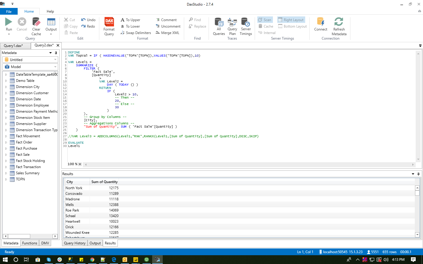 Problem With DAX Evaluate Command - Microsoft Fabric Community