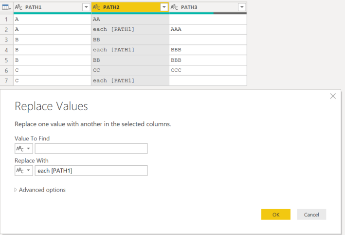 Solved: Fill empty row with value from column to the left - Microsoft ...