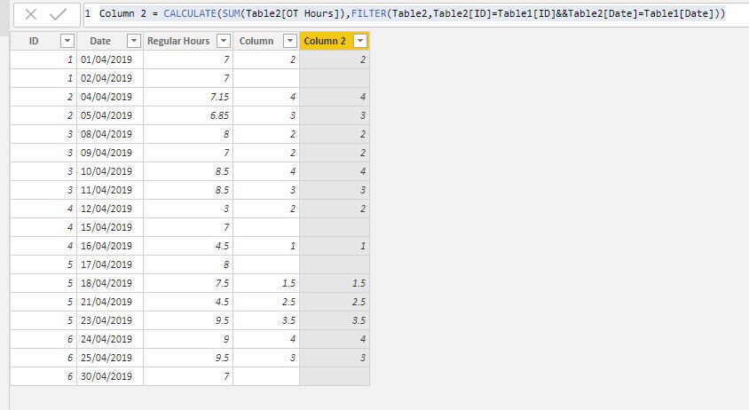 Solved: Sum with ID and Date from a different table - Microsoft Fabric ...
