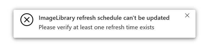 Refresh error on Scheduling