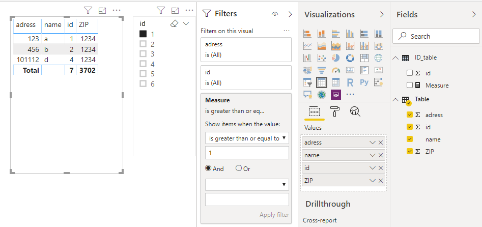 Filter a table on KeyColumn - Return all rows where another Column is the same value as the sele.PNG