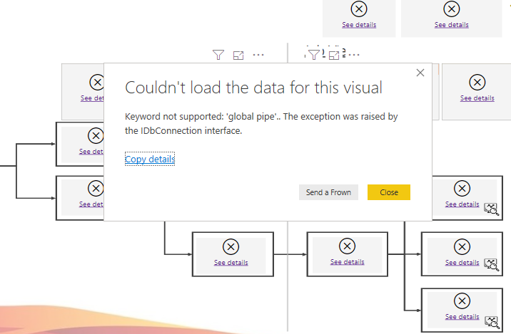 Solved: [Error] - Couldn't load the data for this visual - Microsoft ...